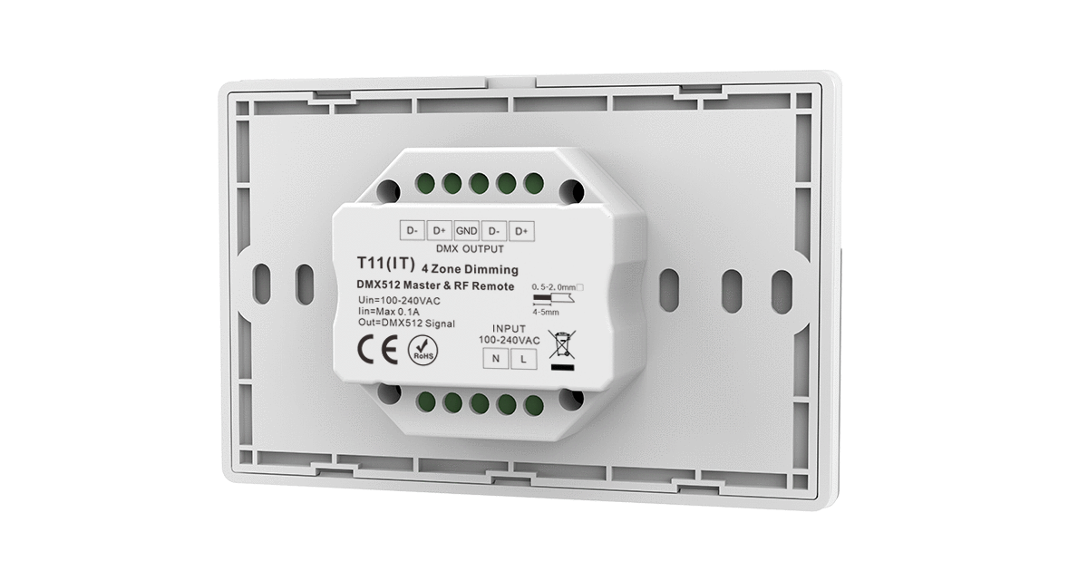 T11(IT) 4-Zone Dimming Panel | AC 100–240V Wall LED Controller