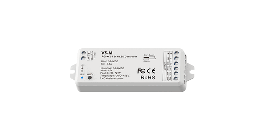 V5-M 5CH LED Controller | 12-24VDC 3A ×5 CV RF Receiver