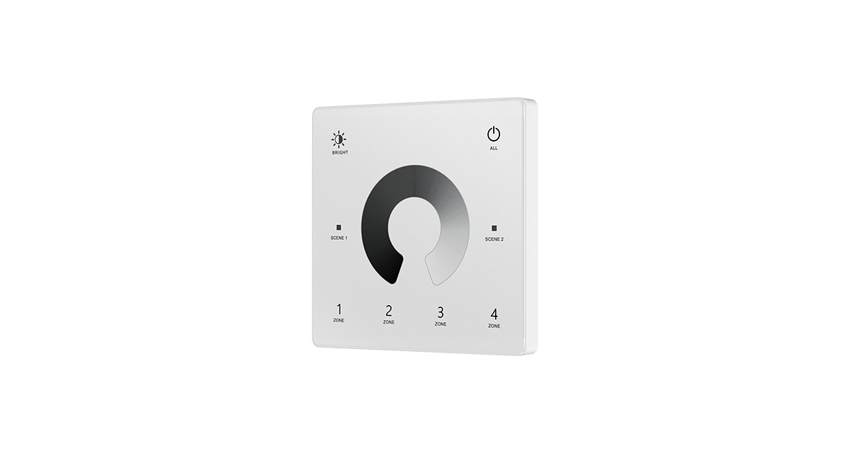 TW1-4 Touch Wheel Panel | 4-Zone Wall Remote (CR2032 Battery)