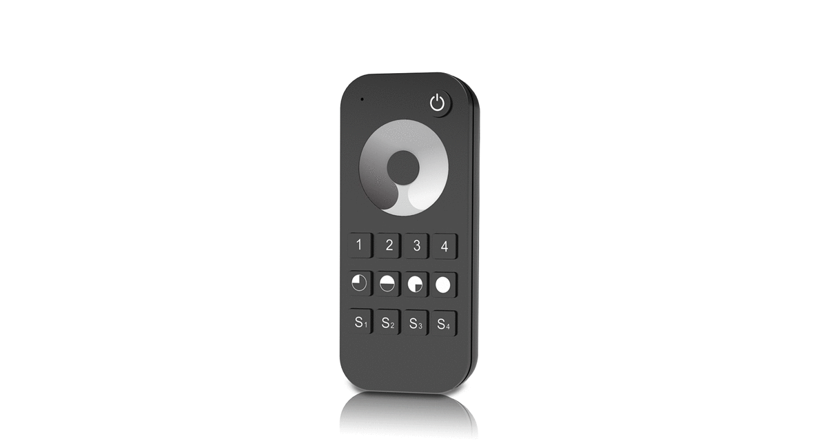 RT6 RF LED Dimmer Remote | 4-Zone 2.4G Handheld Controller
