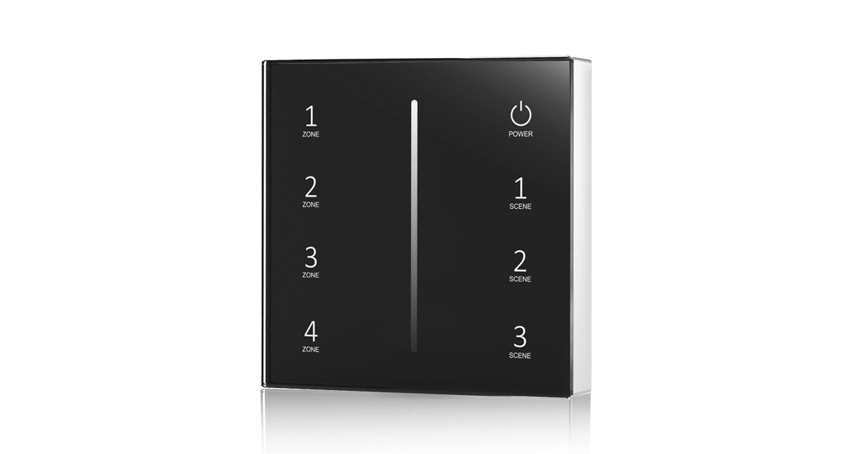 T21 RF LED Dimmer Remote | 4-Zone 2.4G Controller (AAA Battery)
