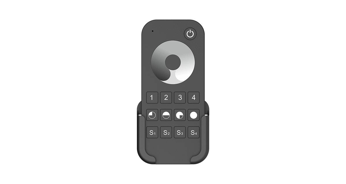 RT6 RF LED Dimmer Remote | 4-Zone 2.4G Handheld Controller