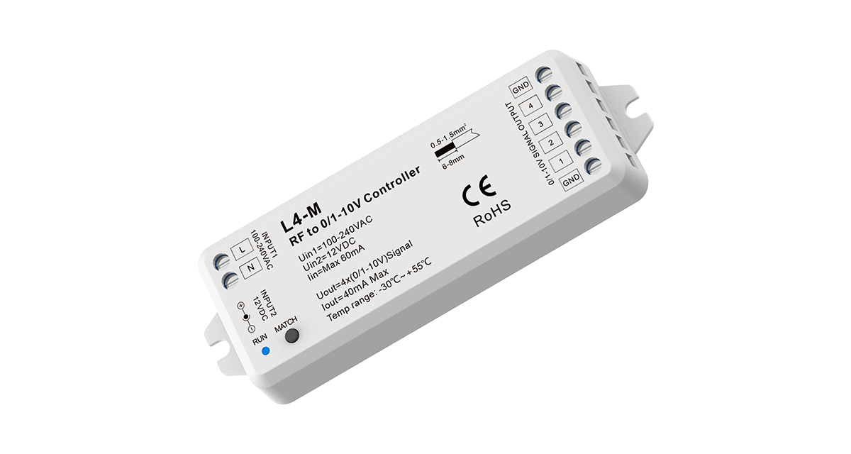 L4-M RF to 4 Channels 0-10V Dimmer