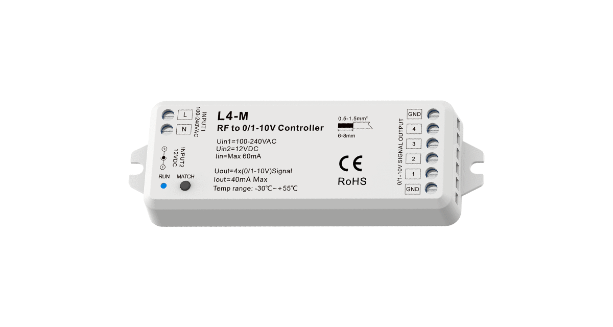 L4-M RF to 4 Channels 0-10V Dimmer