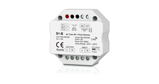 S1-B 1CH*1.5A RF+Push AC Phase-cut Dimmer