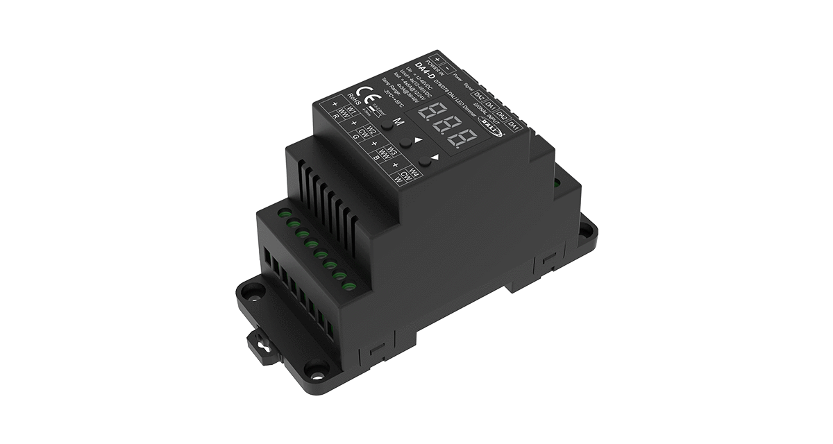 DA4-D DALI LED Dimmer | 4CH 5A DT6/DT8 DIN Rail CV Controller