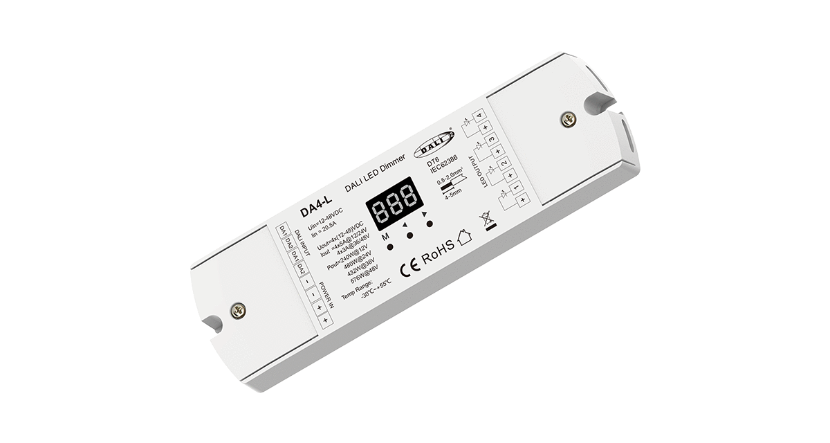 DA4-L DALI LED Dimmer | 4CH 5A 12–48V Constant Voltage DT6