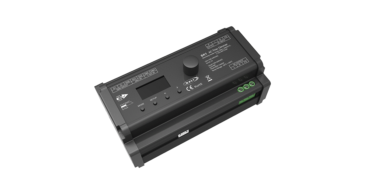 SK1 1CH*6A RF AC Triac Dimmer（Knob, DMX512, 1-10V）
