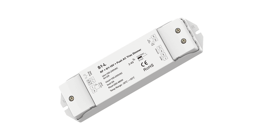 S1-L 1CH*2A RF+0/1-10V Push AC Phase-cut Dimmer