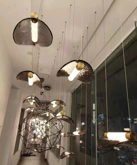 Aero Leaf Glass LED Pendant Light – Luxury Modern Hanging Lamp